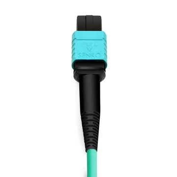 3m (10ft) 12 Fibers Low Insertion Loss Female to Female MPO Trunk Cable Polarity B APC to APC LSZH Multimode OM3 50/125