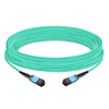 Cable troncal MPO hembra a hembra de baja pérdida de inserción, 30m (98 pies), 12 fibras, polaridad B APC a APC LSZH multimodo OM3 50/125