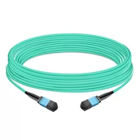 NVIDIA MFP7E10-N030 Compatible 30m (98ft) 8 Fibers Low Insertion Loss Female to Female MPO Trunk Cable Polarity B APC to APC LSZH Multimode OM3 50/125