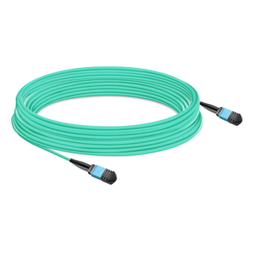 Cable troncal MPO hembra a hembra de baja pérdida de inserción, 30m (98 pies), 12 fibras, polaridad B APC a APC LSZH multimodo OM3 50/125