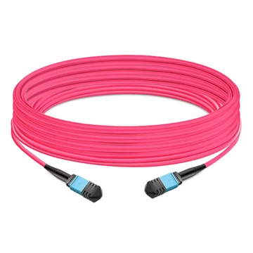 40m (131ft) 12 Fibers Low Insertion Loss Female to Female MPO Trunk Cable Polarity B APC to APC LSZH Multimode OM4 50/125