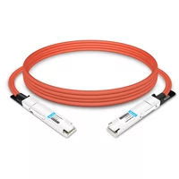 Cable de cobre activo InfiniBand NDR de 4 m (80 pies) compatible con NVIDIA MCA003J3-N10-FTF de doble puerto 800x2G OSFP a 400x2G OSFP, parte superior plana en un extremo y parte superior con aletas en el otro