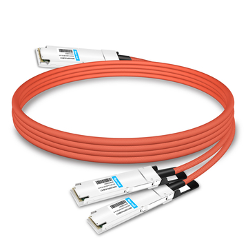 OSFP8-2OSFP4-AC4M-FLT 4m (13ft) 800G Twin-port OSFP to 2x400G OSFP InfiniBand NDR Breakout Active Copper Cable