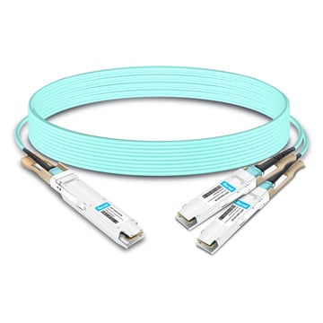 NVIDIA MFA7U10-H003 Compatible 3m (10ft) 400G OSFP to 2x200G QSFP56 twin port HDR Breakout Active Optical Cable