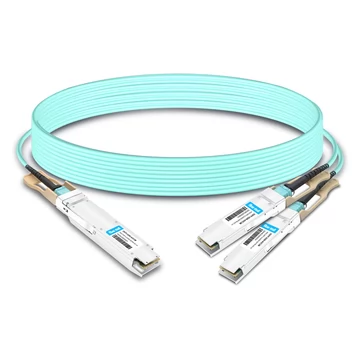 NVIDIA MFA7U10-H003 호환 3m(10ft) 400G OSFP - 2x200G QSFP56 트윈 포트 HDR 브레이크아웃 활성 광 케이블