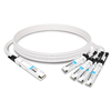 OSFP-4Q56-PC1M 1m (3 pies) 400G Doble puerto 2x200G OSFP a 4x100G QSFP56 Cable de cobre de conexión directa de ruptura pasiva