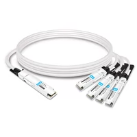 NVIDIA MCP7Y70-H002 호환 2m(7피트) 400G 트윈 포트 2x200G OSFP - 4x100G QSFP56 패시브 브레이크아웃 직접 연결 구리 케이블