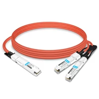 NVIDIA MCA7J65-N005 متوافق مع 5m (16ft) 800G ثنائي المنفذ OSFP إلى 2x400G QSFP112 InfiniBand NDR Breakout Active Copper Cable