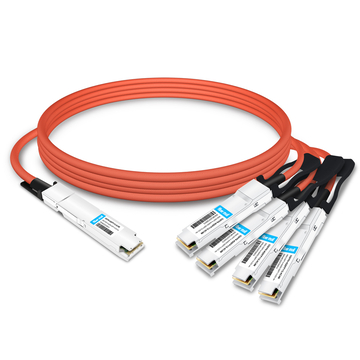NVIDIA MCA7J75-N004 متوافق مع 4m (13ft) 800G ثنائي المنفذ OSFP إلى 4x200G QSFP112 InfiniBand NDR Breakout Active Copper Cable