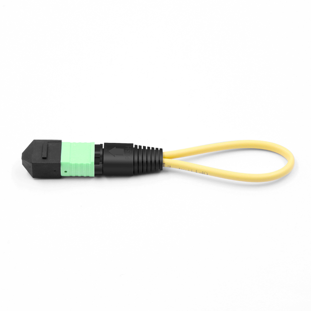 8 Fibers MPO APC Female OS2 9/125 Fiber Loopback Cable | FiberMall