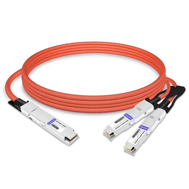 800G OSFP to 2x400G QSFP112 Breakout AEC Cable 50cm | FiberMall