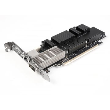 NVIDIA B3140H BlueField-3 8 Arm-Cores SuperNIC, E-series HHHL, 400GbE (Default Mode)/NDR IB, Single-port QSFP112, PCle Gen5.0 x16, 16GB Onboard DDR, Integrated BMC, Crypto Disabled