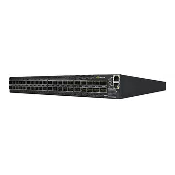 NVIDIA MQM8700-HS2F Quantum HDR InfiniBand Switch, 40 x HDR QSFP56 Ports, Two Power Supplies (AC), Managed, x86 Dual Core, Standard Depth, P2C Airflow, Rail Kit