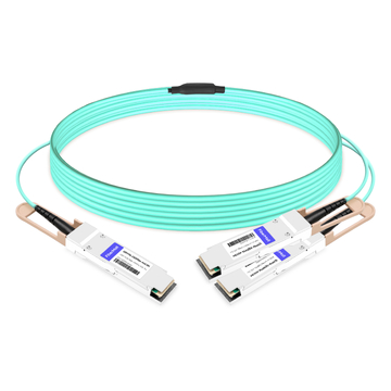 Huawei QSFP-2QSFP56100G-AOC5M Compatible 5m (16ft) 200G QSFP56 to 2x100G QSFP56 PAM4 Breakout Active Optical Cable