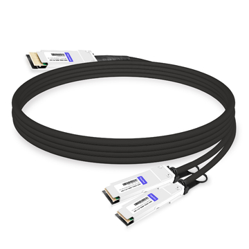 MikroTik Compatible 1.5m (5ft) 400G QSFP-DD to 2x200G QSFP56 PAM4 Passive Breakout Direct Attach Copper Cable