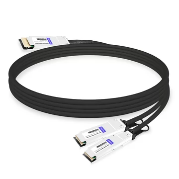 MikroTik Compatible 50cm (1.6ft) 400G QSFP-DD to 2x200G QSFP56 PAM4 Passive Breakout Direct Attach Copper Cable