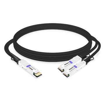 Arista Networks CAB-D-2Q-400G-3M Compatible 3m (10ft) 400G QSFP-DD to 2x200G QSFP56 PAM4 Passive Breakout Direct Attach Copper Cable
