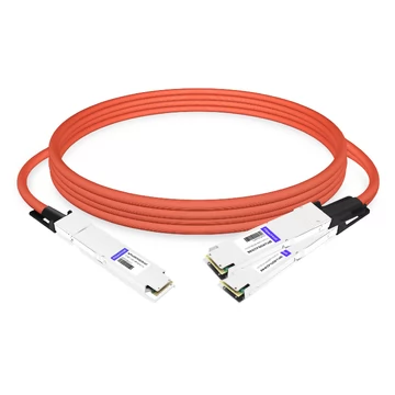 FiberMall OSFP1.6-8OSFP2-AC2.5M-RHS Compatible ACC 2.5m (8.2ft) Twin-port 2x800Gb/s OSFP224 IHS/Finned Top to 2x800Gb/s OSFP224 RHS/ Flat Top InfiniBand XDR Active Copper Splitter Cable