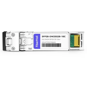 Brocade 25G-SFP28-LRD-1554.94 Compatible 25G DWDM SFP28 C28 100GHz 1554.94nm 10km LC SMF DDM Transceiver Module