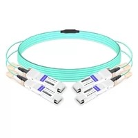 NVIDIA MFS1S90-H005E Compatible 5m (16ft) 2x200G QSFP56 to 2x200G QSFP56 PAM4 Breakout Active Optical Cable
