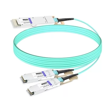 Dell AOC-400G-Q56DD-200G2Q56-5M Compatible 5m (16ft) 400G QSFP-DD to 2x200G QSFP56 Breakout Active Optical Cable