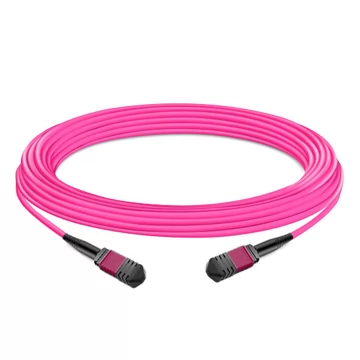 5m (16ft) 16 Fibers Female to Female MPO Trunk Cable Polarity B LSZH OM4 50/125 Multimode Fiber UPC