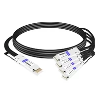 Arista Networks H-D400-4Q100-1M Compatible 1m (3ft) 400G QSFP-DD to 4x100G QSFP28 PAM4 Active Breakout Direct Attach Copper Cable