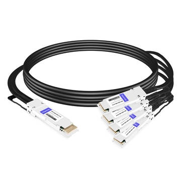 QDD-4Q28-400G-AC1M 1m (3ft) 400G QSFP-DD to 4x100G QSFP28 PAM4 Active Breakout Direct Attach Copper Cable
