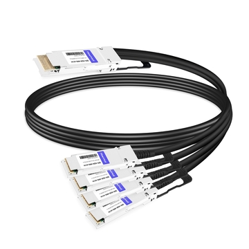 QDD-4Q28-400G-AC1M 1m (3ft) 400G QSFP-DD to 4x100G QSFP28 PAM4 Active Breakout Direct Attach Copper Cable