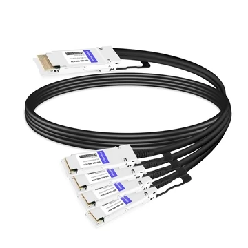 QDD-4Q28-400G-AC2M 2m (7ft) 400G QSFP-DD to 4x100G QSFP28 PAM4 Active Breakout Direct Attach Copper Cable