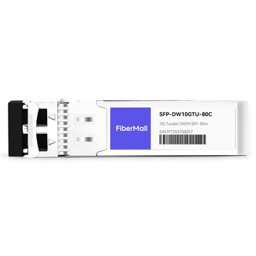 SFP-DW10GTU-80C 10G DWDM Tunable SFP+ 50GHz 1529.55nm~1561.83nm 80km LC SMF DDM Transceiver Module