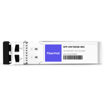 Dell Force10 DWDM-SFP10G-46.92 Compatible 10G DWDM SFP+ C38 100GHz 1546.92nm 80km LC SMF DDM Transceiver Module