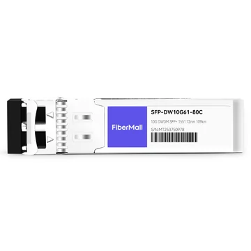 Ciena DWDM-SFP10G-28.77-80 Compatible 10G DWDM SFP+ C61 100GHz 1528.77nm 80km LC SMF DDM Transceiver Module