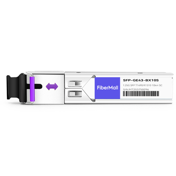 SFP-GE43-BX10S 1000Base BX BIDI SFP TX1490nm/RX1310nm 10km SC SMF DDM Transceiver Module