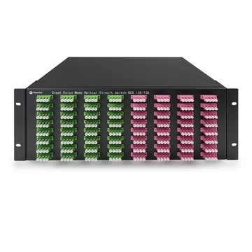 128×128 3D MEMS Optical Circuit Switches, 1550nm, G.657A2 fiber, LC/APC flange, 4U chassis, single power supply. RJ45/RS232, 220V.