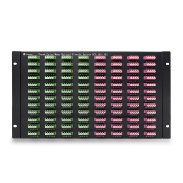 192×192 3D MEMS Optical Circuit Switches, 1550nm, G.657A2 fiber, LC/APC flange, 6U chassis, single power supply. RJ45/RS232, 220V.
