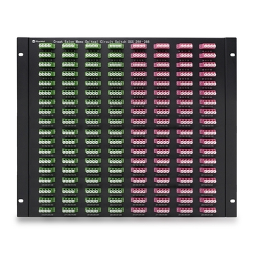 288×288 3D MEMS Optical Circuit Switches, 1550nm, G.657A2 fiber, LC/APC flange, 9U chassis, single power supply. RJ45/RS232, 220V.