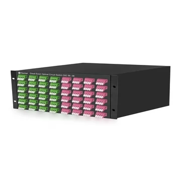 96×96 3D MEMS Optical Circuit Switches, 1550nm, G.657A2 fiber, LC/APC flange, 3U chassis, single power supply. RJ45/RS232, 220V.