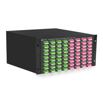 144×144 3D MEMS Optical Circuit Switches, 1550nm, G.657A2 fiber, LC/APC flange, 4.5U chassis, single power supply. RJ45/RS232, 220V.