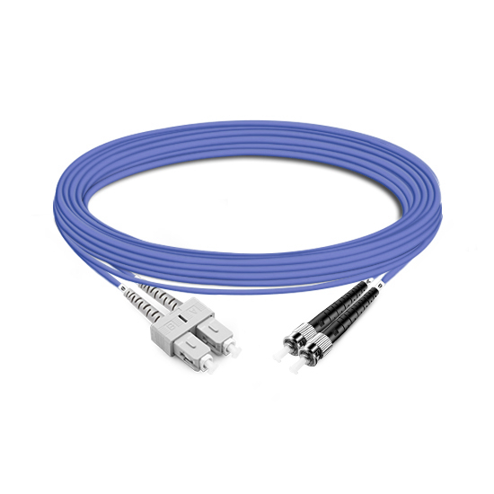 Duplex OM4 50/125 SC-ST Multimode Fiber Optic Cable 7m | FiberMall