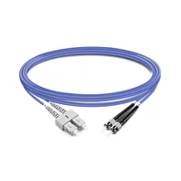 1m (3ft) Duplex OM4 Multimode SC UPC to ST UPC PVC (OFNR) Fiber Optic Cable