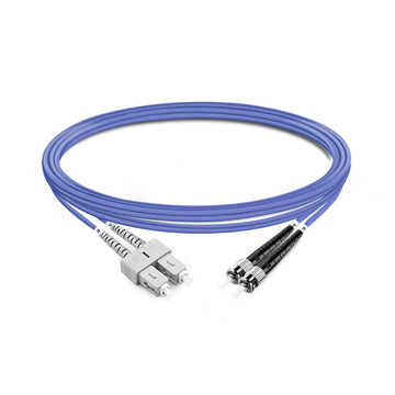 3m (10ft) Duplex OM4 Multimode SC UPC to ST UPC PVC (OFNR) Fiber Optic Cable