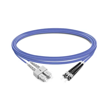 Duplex OM4 50/125 SC-ST Multimode Fiber Optic Cable 5m | FiberMall