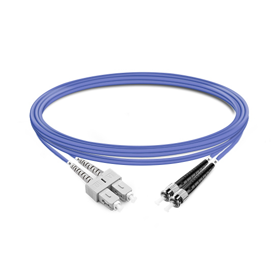 Duplex OM4 50/125 SC-ST Multimode Fiber Optic Cable 3m | FiberMall