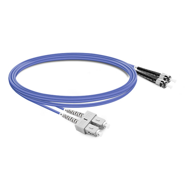 1m (3ft) Duplex OM4 Multimode SC UPC to ST UPC PVC (OFNR) Fiber Optic Cable
