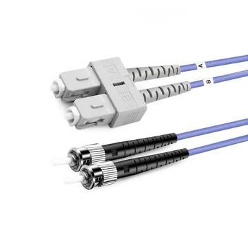 5m (16ft) Duplex OM4 Multimode SC UPC to ST UPC PVC (OFNR) Fiber Optic Cable