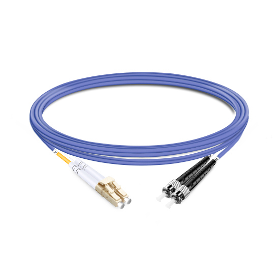 Duplex OM4 50/125 LC-ST Multimode Fiber Optic Cable 3m | FiberMall