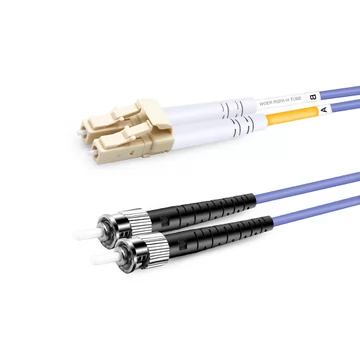 5m (16ft) Duplex OM4 Multimode LC UPC to ST UPC PVC (OFNR) Fiber Optic Cable