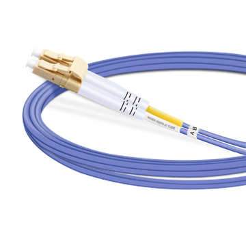 2m (7ft) Duplex OM4 Multimode LC UPC to LC UPC PVC (OFNR) Fiber Optic Cable