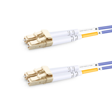 2m (7ft) Duplex OM4 Multimode LC UPC to LC UPC PVC (OFNR) Fiber Optic Cable